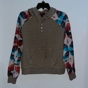 Aztec Snap neck hoodie